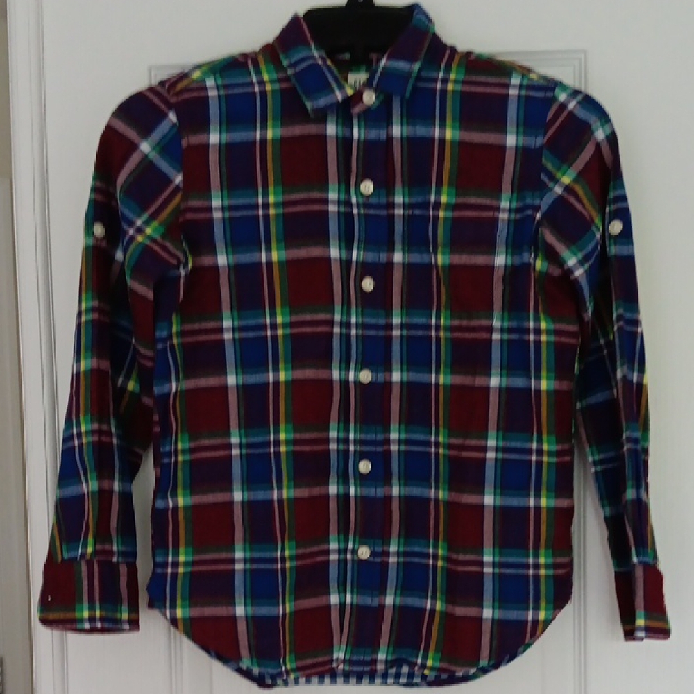 GAP Factory Red and Blue Button Down Shirt